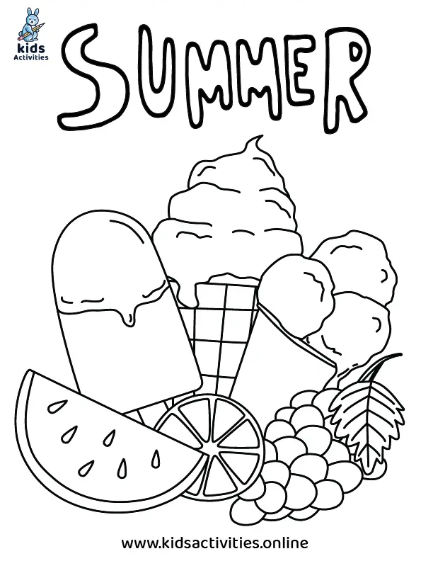 10+ Free Printable Summer Coloring Pages ⋆ Kids Activities