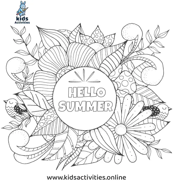 10+ Free Printable Summer Coloring Pages ⋆ Kids Activities