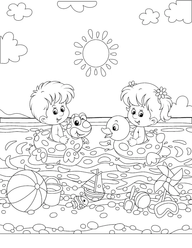 Free printable summer coloring pages For Preschool