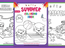 Free printable summer coloring pages For Preschool