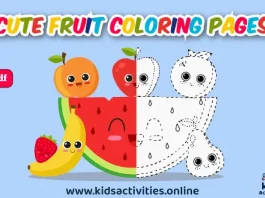 free printable cute fruit coloring pages