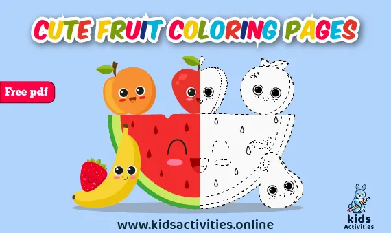 free printable cute fruit coloring pages