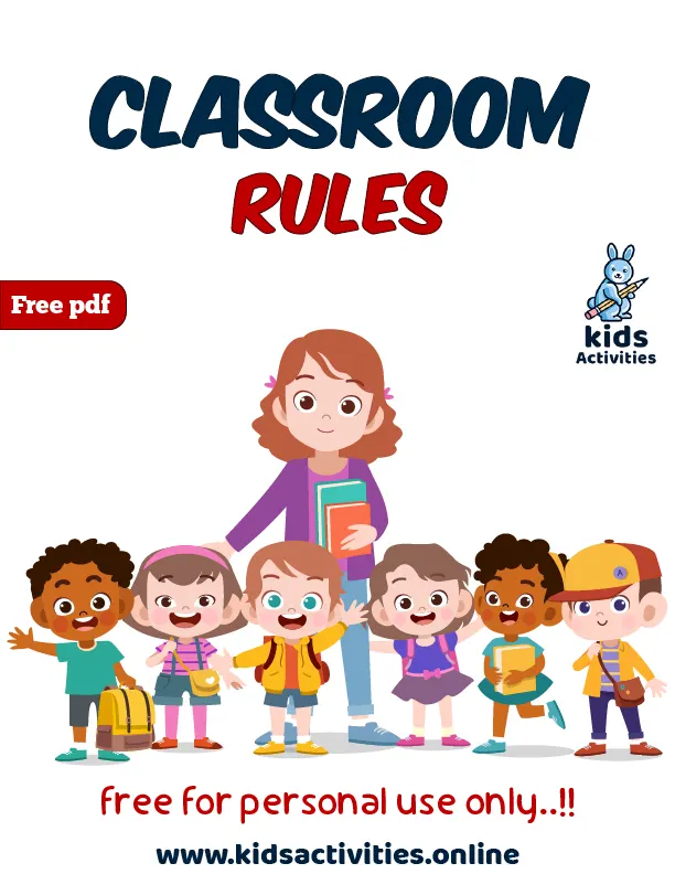 Free Printable Classroom Rules with pictures pdf ⋆ Kids Activities