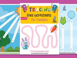 Tracing lines worksheets for 2 year olds , Free PDF download