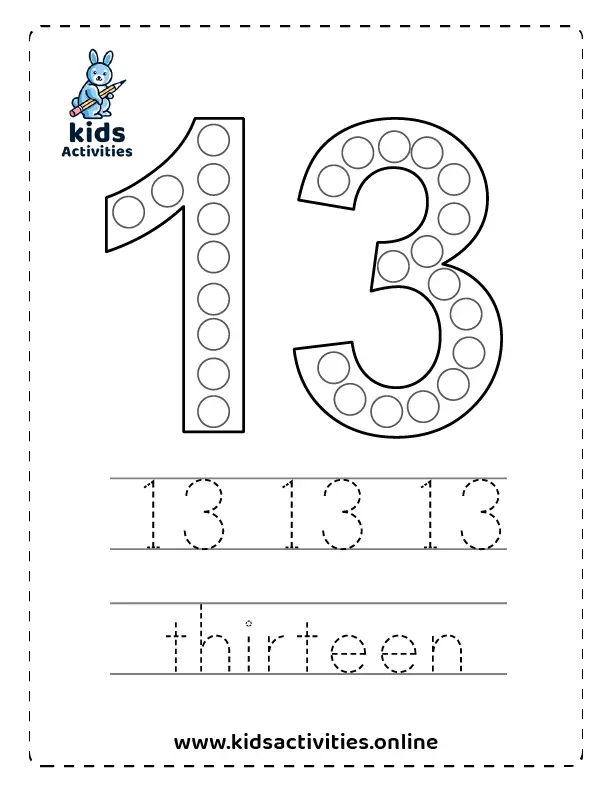 Dot Marker Number 1 20 Printables Free тлж Kids Activities