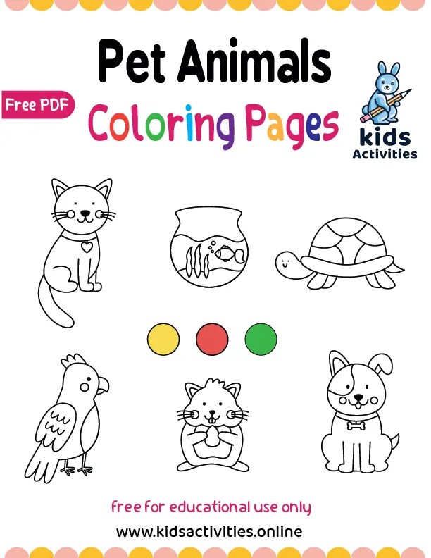 Free Pets Coloring Pages! ⋆ Kids Activities