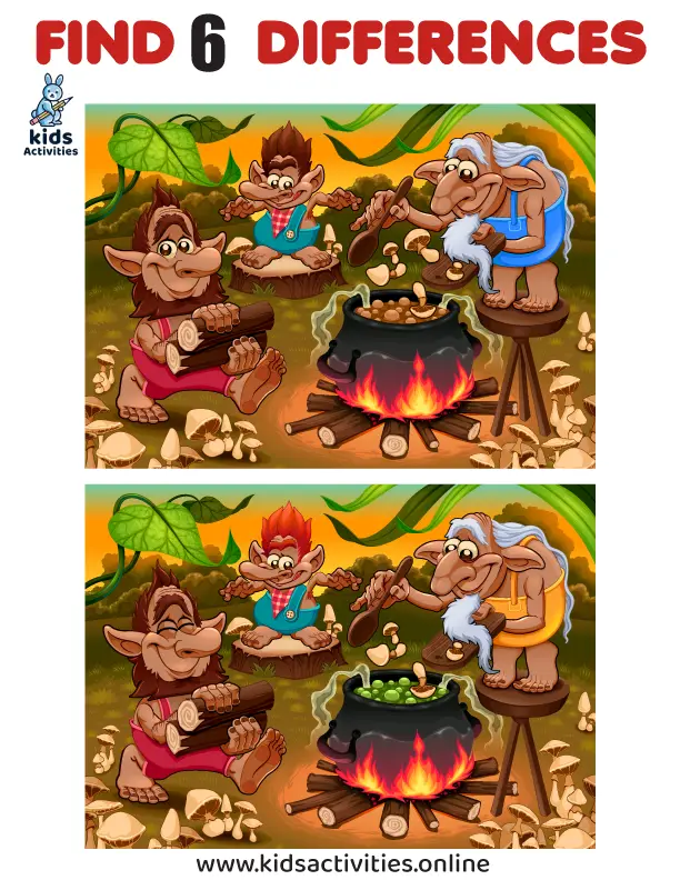 Spot The Differences Between Two Pictures Printable