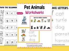 free printable pet worksheets for preschoolers