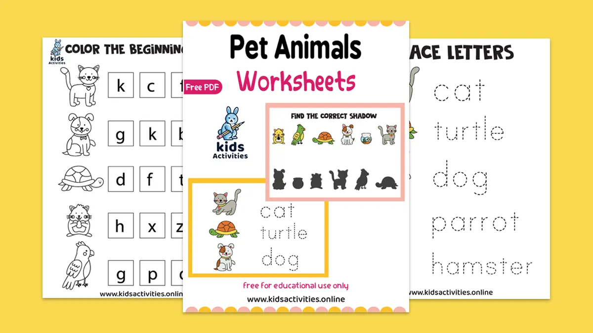 free printable pet worksheets for preschoolers