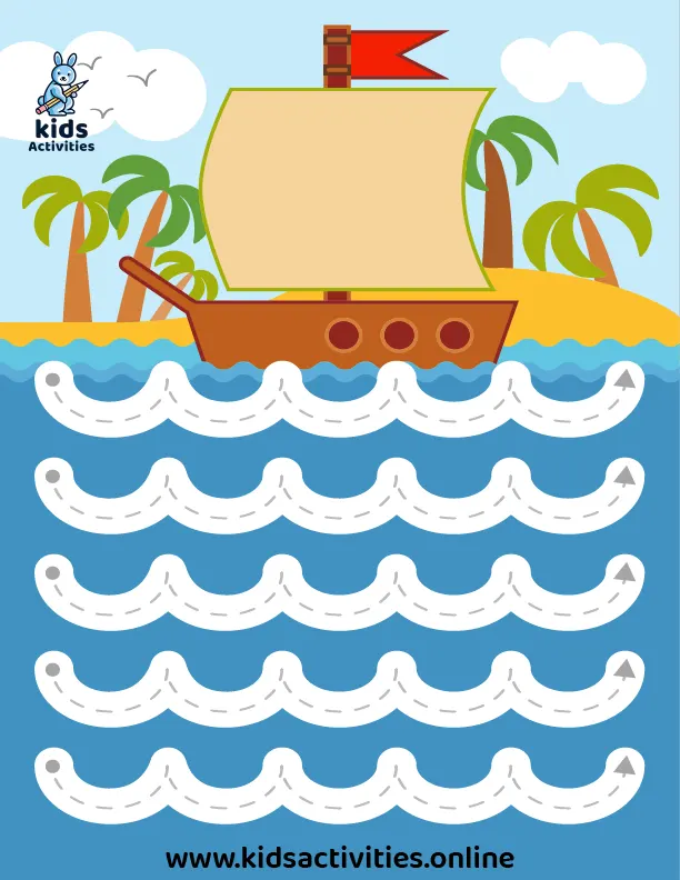 Tracing curved lines worksheets for kindergarten ⋆ Kids Activities