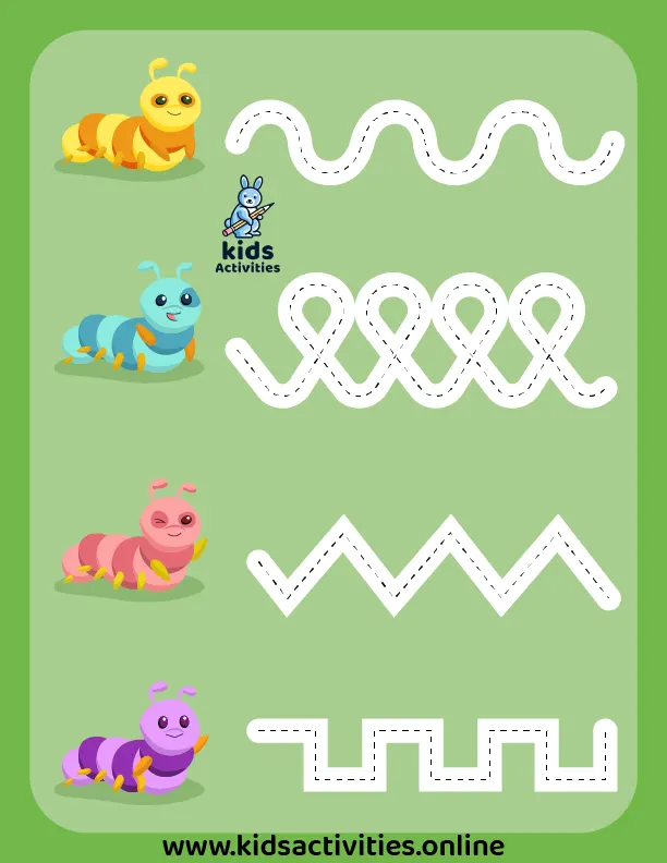 Tracing curved lines worksheets for kindergarten ⋆ Kids Activities