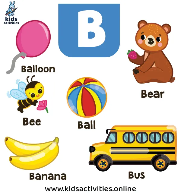 Preschool Words That Start With B: Flashcards And Worksheets