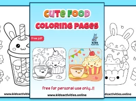 free cute Kawaii food coloring pages
