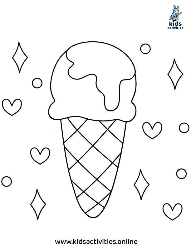 10 Fun and Easy Dessert Coloring Pages for Kids, Free printable