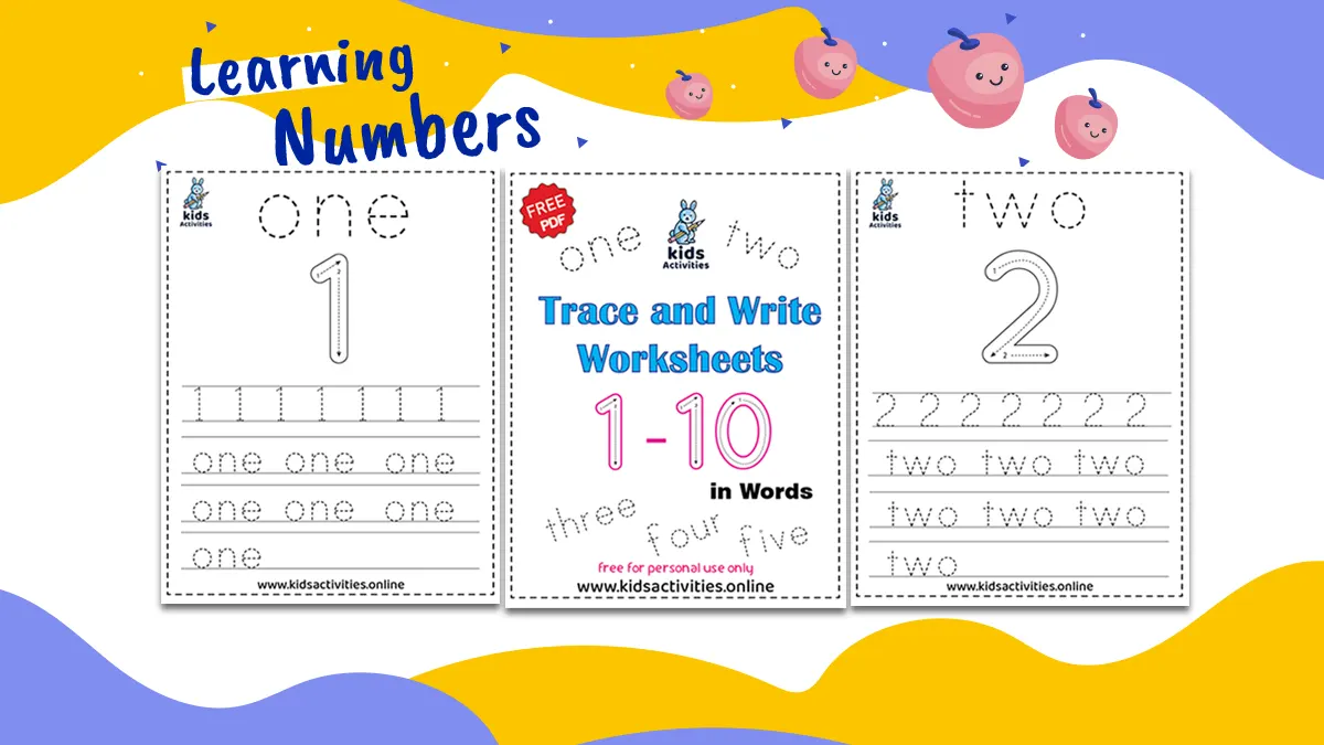 writing numbers 1-10 in words worksheets
