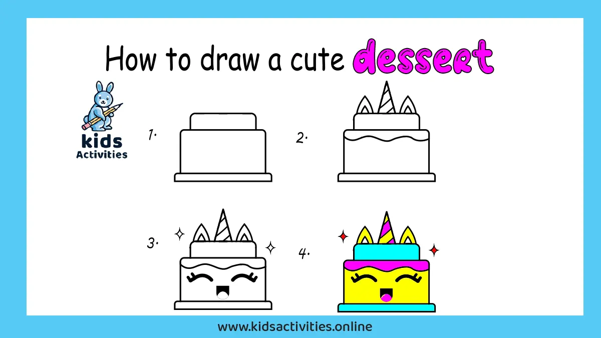 how to draw cute desserts for kids easy