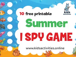 free printable summer i spy game worksheets