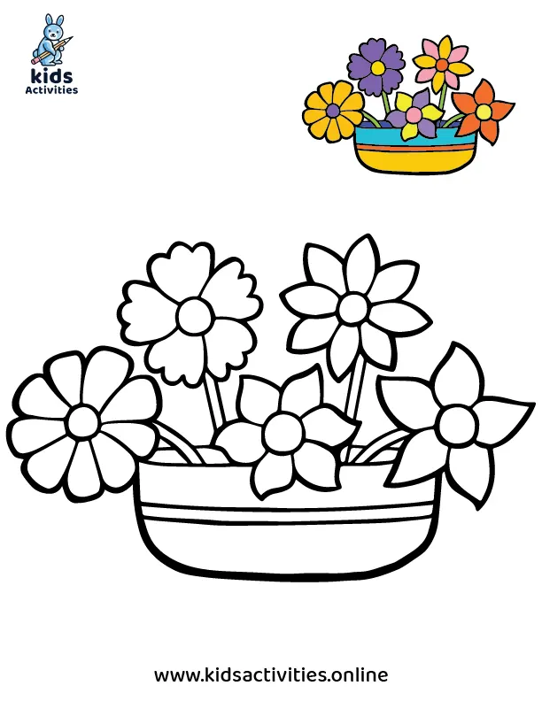 10+ Beautiful Free Coloring Pages of Flowers for Kids ⋆ Kids Activities