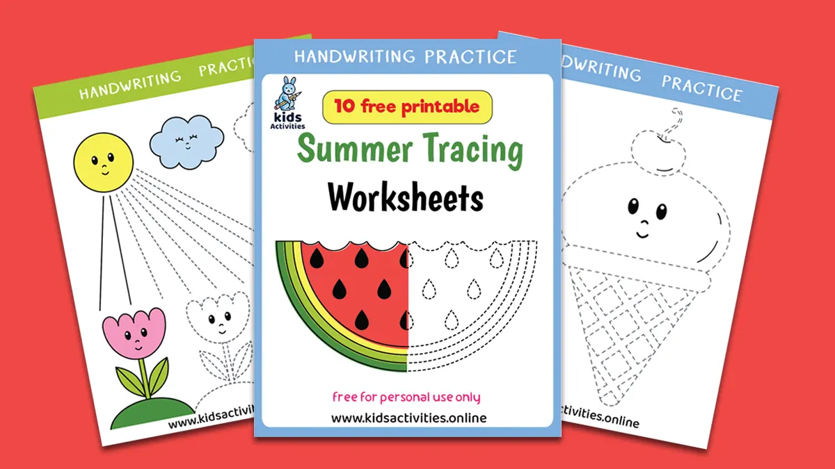 Free Summer Tracing Worksheets for Preschoolers