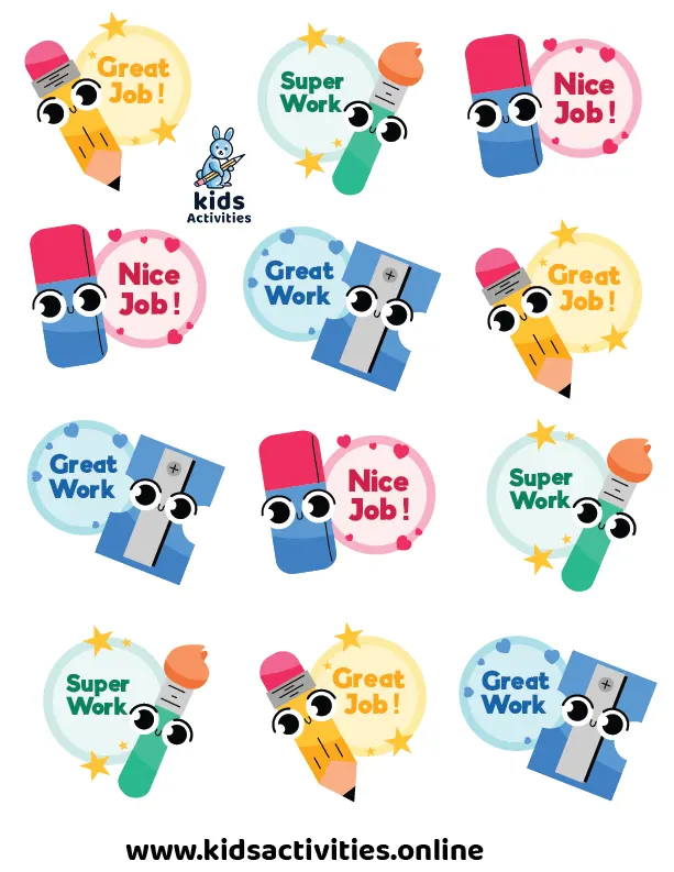 Printable Reward Stickers for Kids