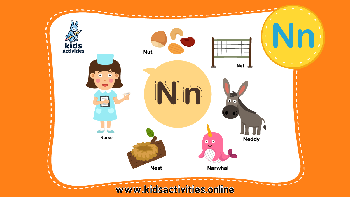 Preschool Words That Start With N n: Flashcards and Worksheets ⋆ Kids ...