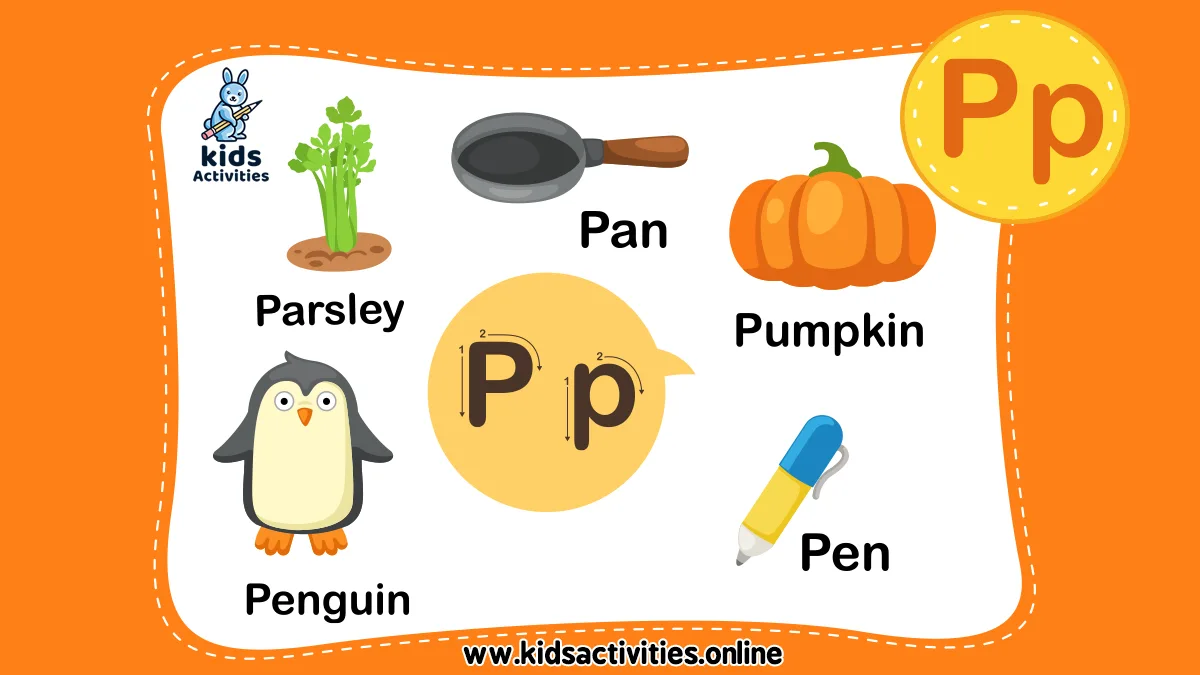 Preschool Words That Start With P p: Flashcards and Worksheets ⋆ Kids ...