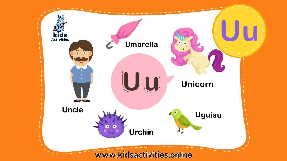 Preschool Words That Start With U u: Flashcards and Worksheets