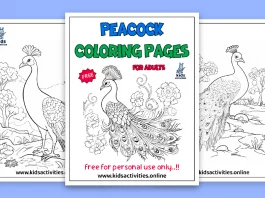 Free!- Printable peacock coloring pages for adults