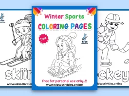 FREE! - Printable Winter Sports Coloring Pages